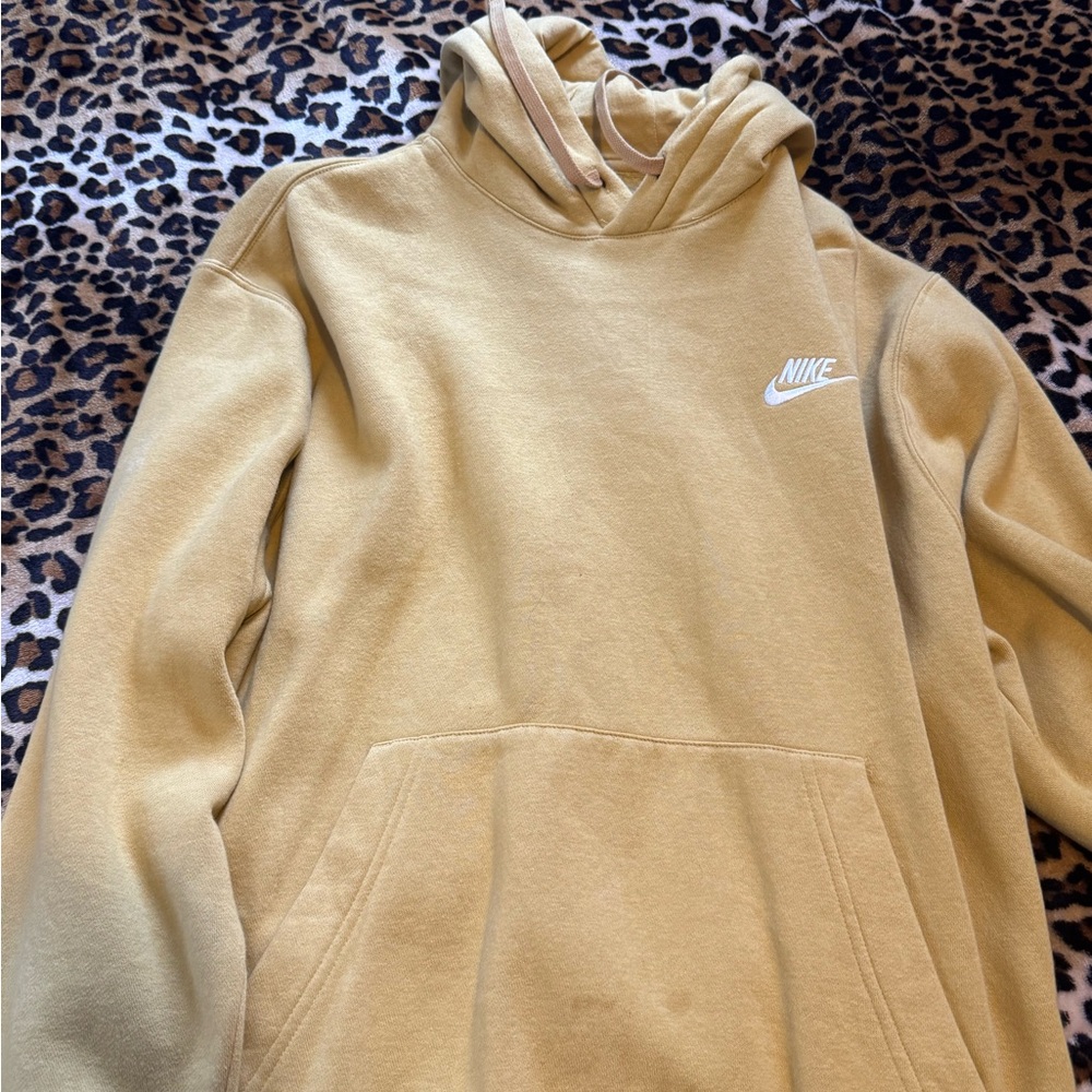 Nike Beige Hoodie with White Logo